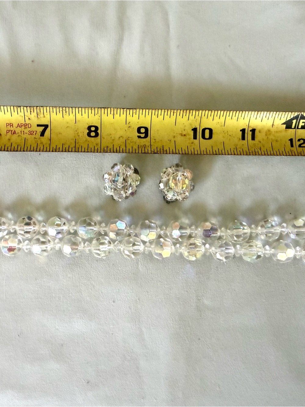 Crystal Aurora Borealis Bead Necklace and Earrings Set - Clear - Picture 9 of 12